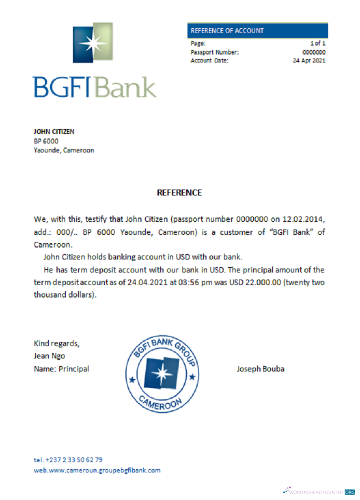 Download Cameroon BGFI Bank Bonapriso reference Photoshop template